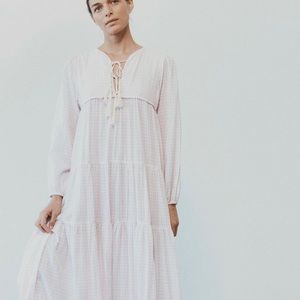 Dreamy Olympia Etal Thea Maxi in Petal Plaid - P - NWT